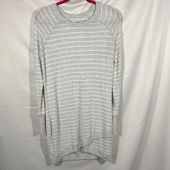 Athleta Light Gray and White Striped Dress - Picture 3 of 5